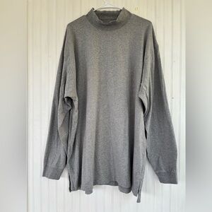 Duluth Trading Company Men's Gray Grey Longtail Tee Relaxed Fit Mockneck Size XL